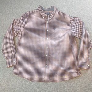 American Eagle Classic Fit Plaid Button Down Shirt Casual Mens 2XL Blue/Orange